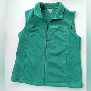 Natural Reflections Green Full Zip Fleece Vest Jacket Pockets Size Large